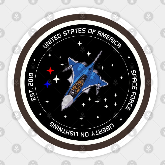 Liberty On Lightning - US Space Force Sticker by arcadeheroes